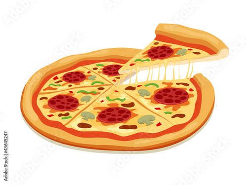 Vector: Vector Pizza Slices isolated on white Vector Pizza Slices isolated on white