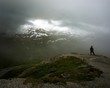 Somebody standing on hill's edge