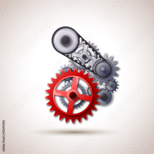Vector: gears red gears red