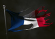 Illustration: tattered french flag tattered french flag