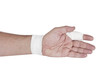 Bandaged finger - isolated over white