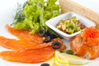 Red fish and caviar