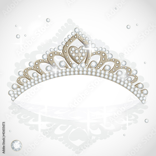 Vector: Shining vector tiara with diamonds Shining vector tiara with diamonds