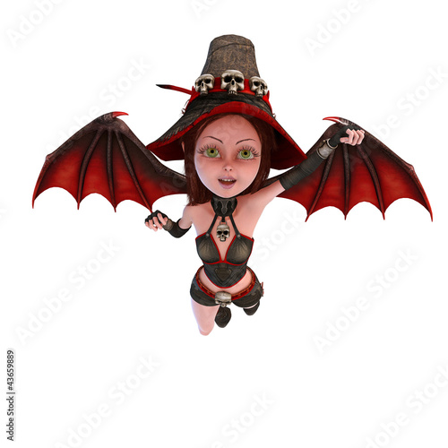 Illustration: witch cartoon flying out 2 witch cartoon flying out 2