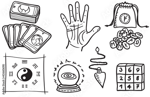 Vektor: Various types of fortune telling Various types of fortune telling