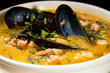 Photo: spicy seafood soup with mussels and fish spicy seafood soup with mussels and fish