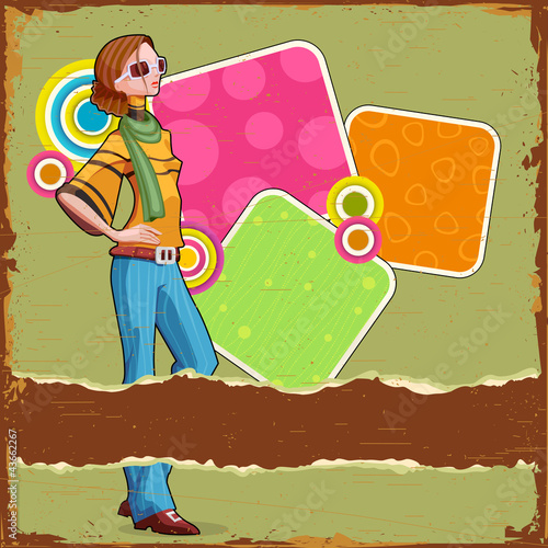Vektor: Retro Fashion Sale Background Retro Fashion Sale Background