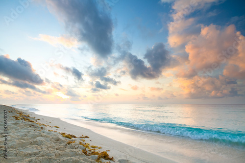 Photo: Caribbean beach in Playacar of Mexico Caribbean beach in Playacar of Mexico