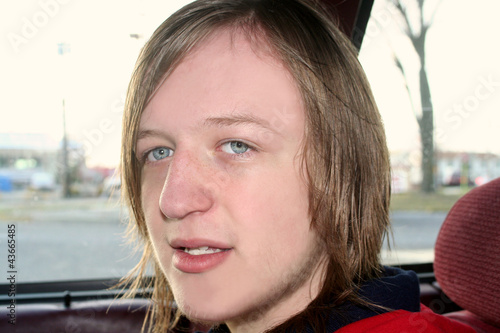 Photo: Blue-Eyed Teen In Car Blue-Eyed Teen In Car