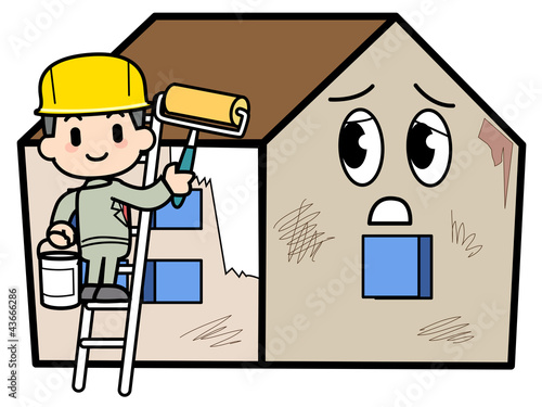 Illustration: Exterior wall repair before Exterior wall repair before
