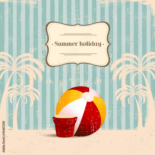Vektor: vintage beach background vintage beach background