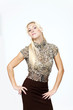 beautiful blond woman, portrait in studio