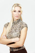 beautiful blond woman, portrait in studio