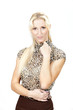 beautiful blond woman, portrait in studio