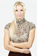 beautiful blond woman, portrait in studio