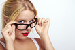 sexy business girl with large glasses