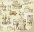 france-original hand drawn set
