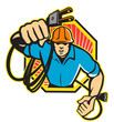 Electrician Construction Worker Retro