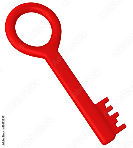 Illustration: Red 3d key icon Red 3d key icon