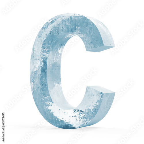 Illustration: Icy Letters isolated on white background (Letter C) Icy Letters isolated on white background (Letter C)
