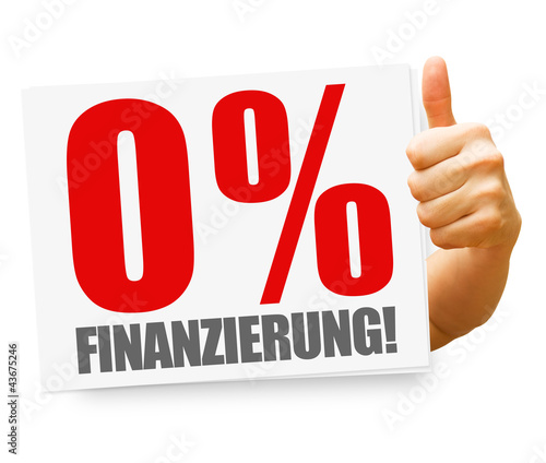 Illustration: 0% Finanzierung! Button, Icon 0% Finanzierung! Button, Icon