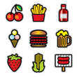 color food icons with contour