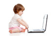 funny child using a laptop