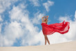 The Girl On A Beach On A Wind