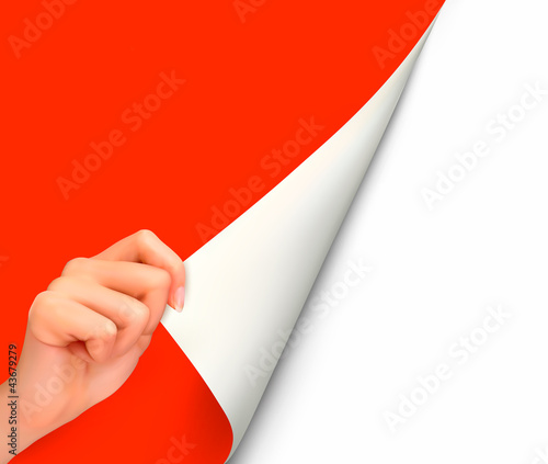 Vector: Blank sheet of paper with hand Vector Blank sheet of paper with hand Vector