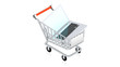 Illustration: Shopping cart with laptop Shopping cart with laptop
