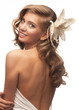 Beautiful girl with hairstyle and makeup
