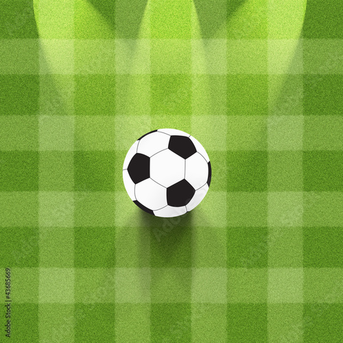 Illustration: Football soccer on grass background Football soccer on grass background