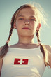 Sportlerin im Stil der 40er Jahre