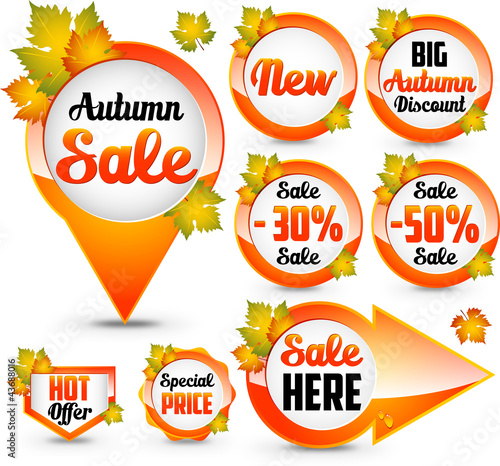 Vektor: Autumn sale set Autumn sale set