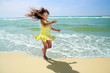 Adorable girl on beach