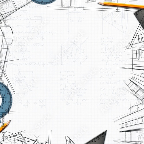 Illustration: architect constructor designer background architect constructor designer background