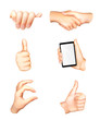 Hands set, vector