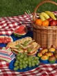 Grapes and snacks for picnic