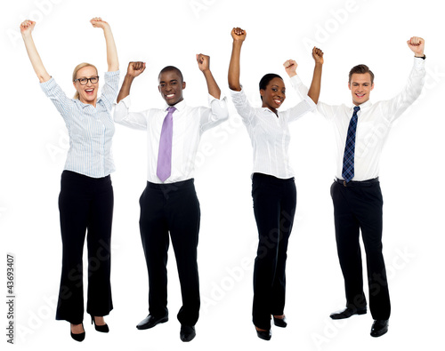 Photo: Portrait of happy successful business group Portrait of happy successful business group