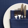 Photo: Place Setting with Blue Napkin Place Setting with Blue Napkin