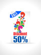 abstract fifty percent discount card template