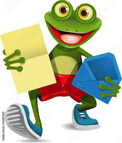 Vector: Frog with a letter Frog with a letter