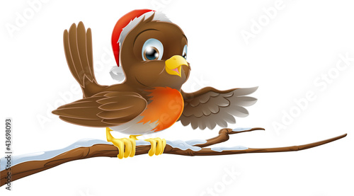 Vector: Christmas Robin on Snowy Branch Christmas Robin on Snowy Branch