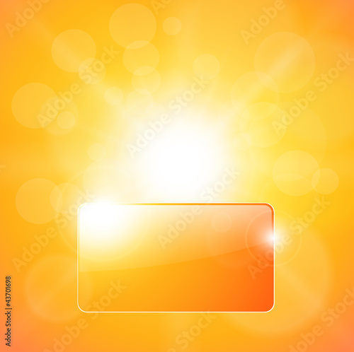 Vector: Sunny orange background, with banner for text. Sunny orange background, with banner for text.