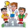 Vector: Cartoon winners podium Cartoon winners podium