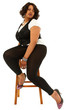 Beautiful Black Plus Sized Woman sitting on stool