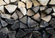 detail of old firewood stack