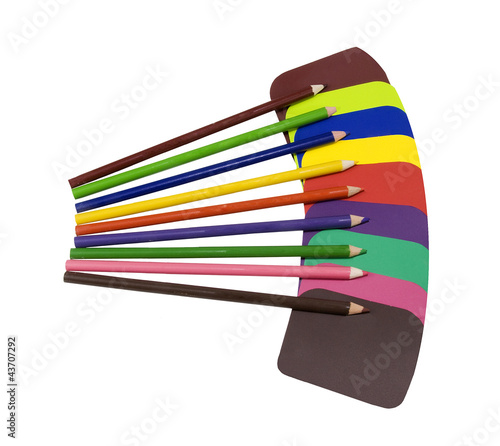 Photo: intense solid colors with pencils, isolated intense solid colors with pencils, isolated