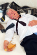 Drunk man in bed