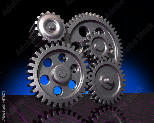 Illustration: Five Gears on Black Five Gears on Black